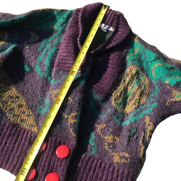 🎉2/$30 Vintage Wool Mohair Oversized Pattern Sweater Unique Design EUC - Picture 3 of 9